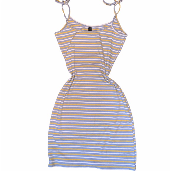 F21 Tie-able Strapped Striped Mini Dress - Picture 1 of 3